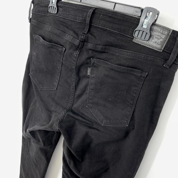 Levi's Skinny 711 Women's High Rise Slim Fit Skinny Jeans Size 32 Black Stretch - Picture 6 of 9